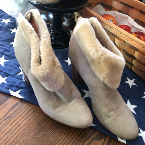 Anthropologie Strena Germacario Fur Trim Booties 🥳HOST PICK🥳 - Picture 4 of 11